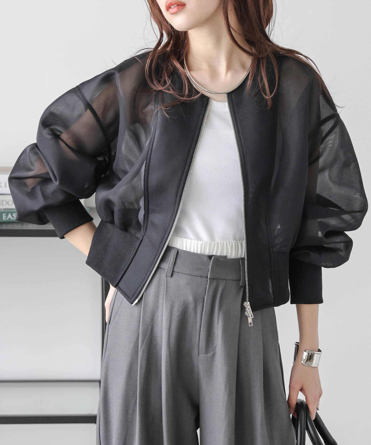 【その他のブランド/Other】のダブルジップ シアーブルゾン インテリア・キッズ・メンズ・レディースファッション・服の通販 founy(ファニー) 　ファッション　Fashion　レディースファッション　WOMEN　アウター　Coat Outerwear　ブルゾン　Blouson/Jackets　エアリー　Airy　シアー　Sheer　ショート　Short　トレンド　Trend　フェミニン　Feminine　ブルゾン　Blouson　メッシュ　Mesh　エレガント 上品　Elegant　夏　Summer　春　Spring　S/S・春夏　Ss・Spring/Summer　ブラック|ID: prp329100004528434 ipo3291000000032020666