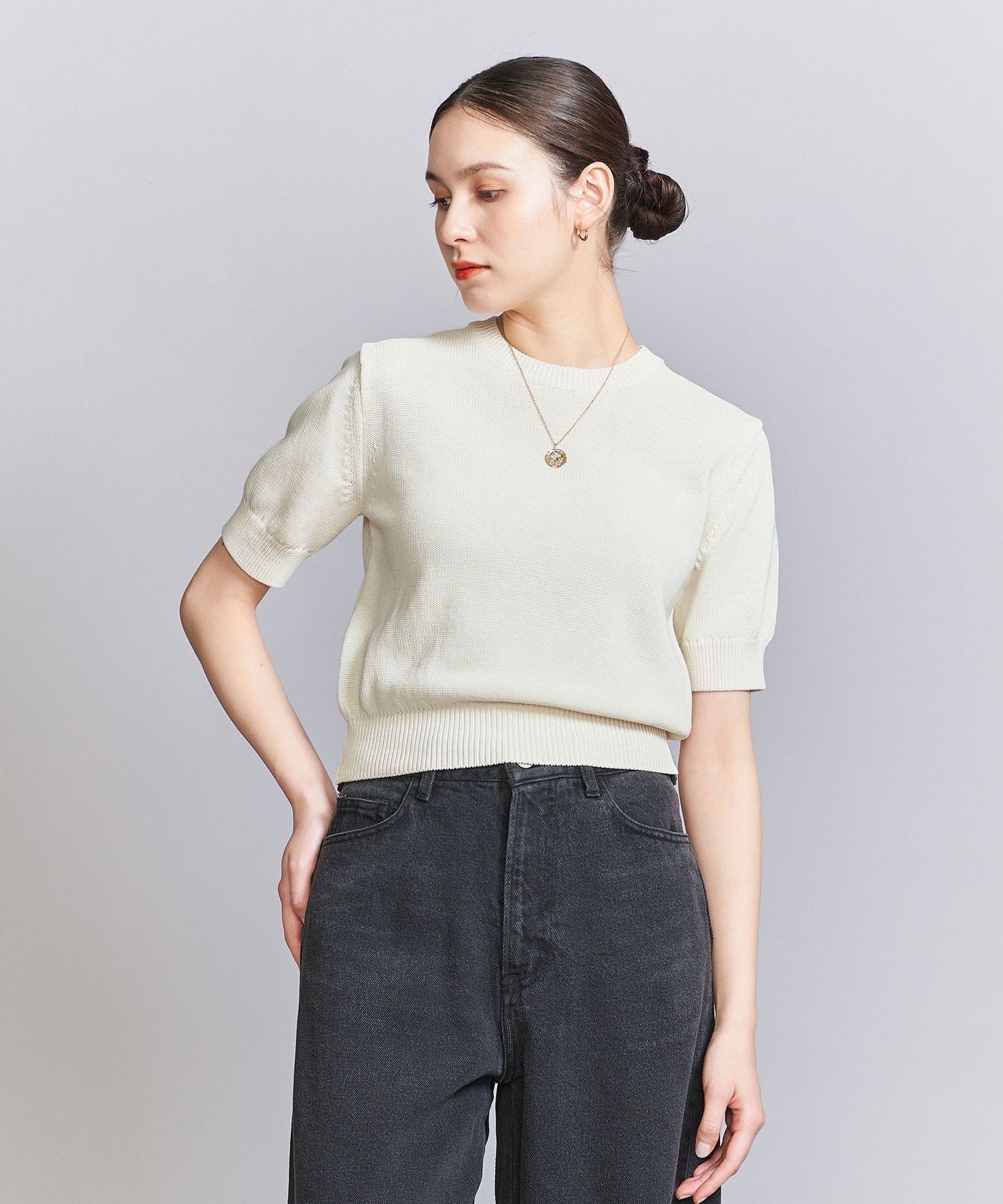 【ビューティ&ユース ユナイテッドアローズ/BEAUTY&YOUTH / UNITED ARROWS】のコイルニット ショートスリーブ プルオーバー -ウォッシャブル- インテリア・キッズ・メンズ・レディースファッション・服の通販 founy(ファニー) 　ファッション　Fashion　レディースファッション　WOMEN　トップス・カットソー　Tops/Tshirt　ニット　Knit Tops　プルオーバー　Pullover　おすすめ　Recommend　ウォッシャブル　Washable　コンパクト　Compact　ショート　Short　シンプル　Simple　スリーブ　Sleeve　デニム　Denim　トレンド　Trend　ラップ　Wrap　エレガント 上品　Elegant　半袖　Short Sleeve　OFF WHITE|ID: prp329100004528441 ipo3291000000032020690