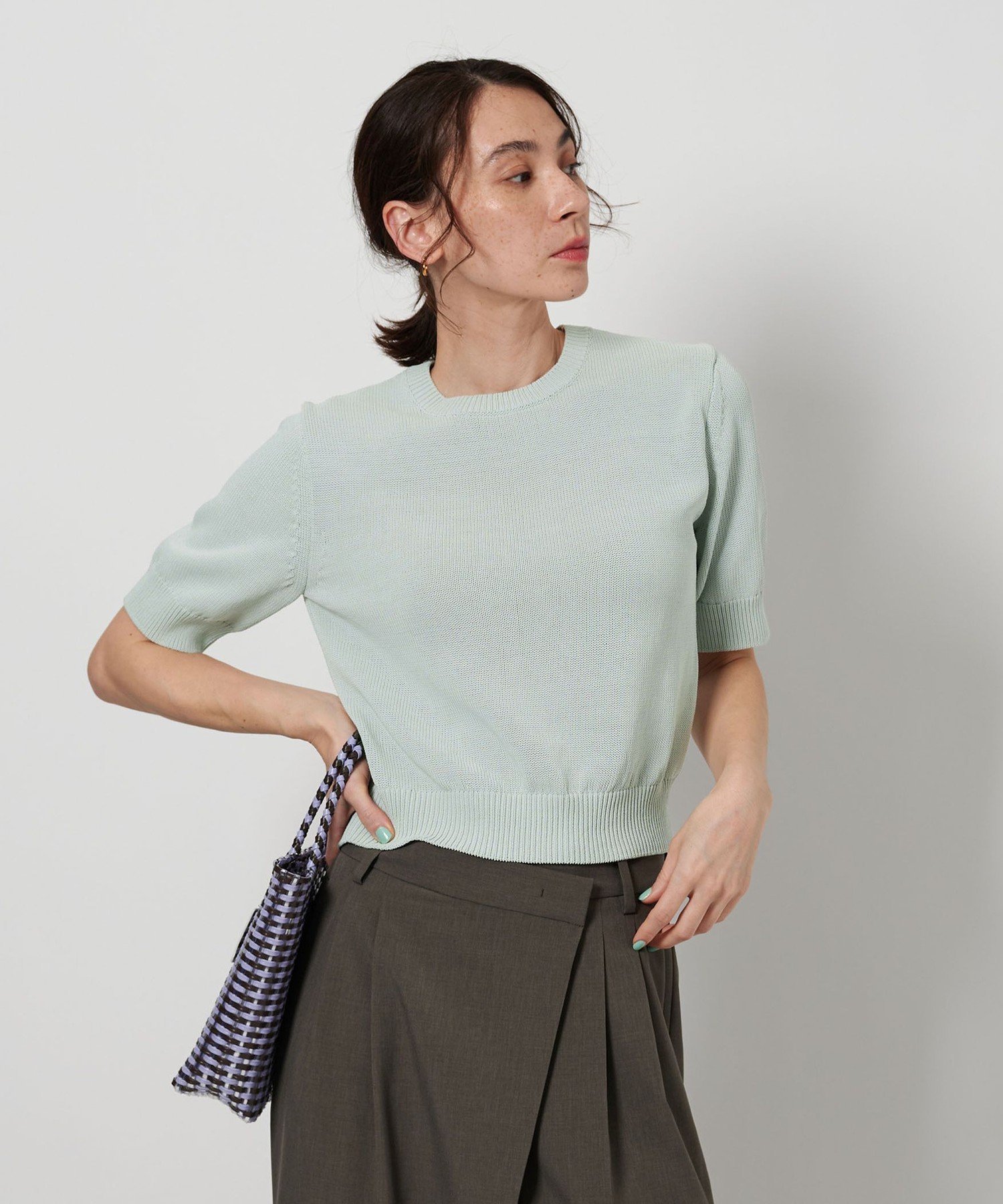 【ビューティ&ユース ユナイテッドアローズ/BEAUTY&YOUTH / UNITED ARROWS】のコイルニット ショートスリーブ プルオーバー -ウォッシャブル- インテリア・キッズ・メンズ・レディースファッション・服の通販 founy(ファニー) 　ファッション　Fashion　レディースファッション　WOMEN　トップス・カットソー　Tops/Tshirt　ニット　Knit Tops　プルオーバー　Pullover　おすすめ　Recommend　ウォッシャブル　Washable　コンパクト　Compact　ショート　Short　シンプル　Simple　スリーブ　Sleeve　デニム　Denim　トレンド　Trend　ラップ　Wrap　エレガント 上品　Elegant　半袖　Short Sleeve　LIME|ID: prp329100004528441 ipo3291000000032020695