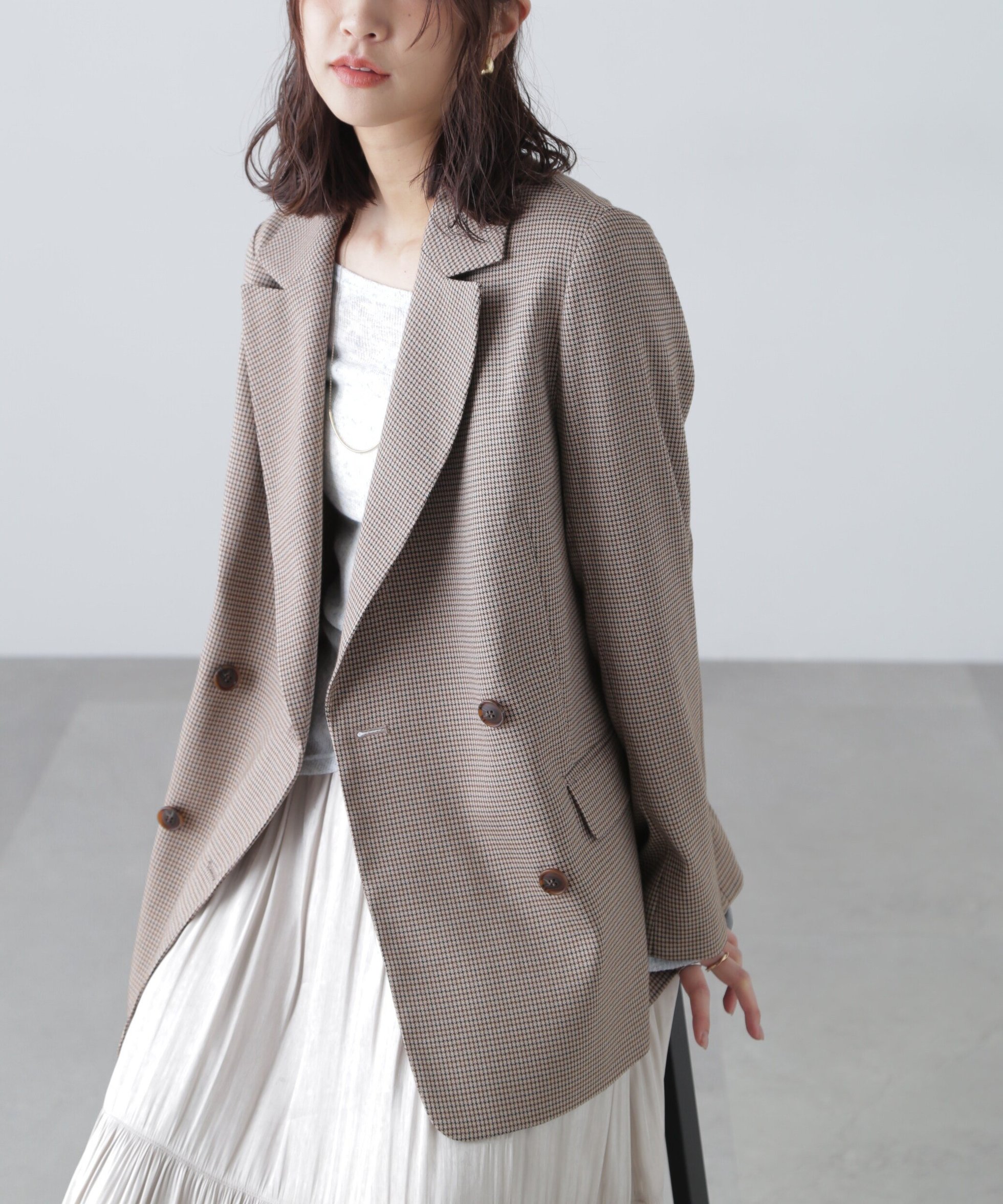 【フリーズマート/FREE'S MART】のダブルブレストジャケット インテリア・キッズ・メンズ・レディースファッション・服の通販 founy(ファニー) 　ファッション　Fashion　レディースファッション　WOMEN　アウター　Coat Outerwear　ジャケット　Jackets　ジャケット　Jacket　スタンダード　Standard　スリット　Slit　ダブル　Double　マニッシュ　Mannish　ガンクラブチェック1|ID: prp329100004528443 ipo3291000000032020699