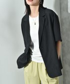 【インタープラネット/INTERPLANET】のリネンライク半袖テーラードジャケット 人気、トレンドファッション・服の通販 founy(ファニー) ファッション Fashion レディースファッション WOMEN アウター Coat Outerwear ジャケット Jackets テーラードジャケット Tailored Jackets インナー Inner グラフィック Graphic 半袖 Short Sleeve thumbnail ブラック|ID: prp329100004528451 ipo3291000000032020739