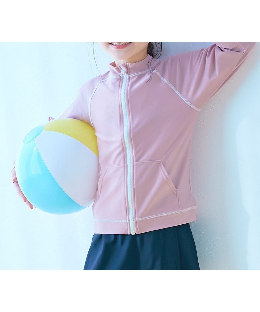 【デビロック/devirock / KIDS】のUVカット 無地 長袖ジップラッシュガード 長袖ラッシュガード 水着 プールグッズ 25SS インテリア・キッズ・メンズ・レディースファッション・服の通販 founy(ファニー) 　ファッション　Fashion　キッズファッション　Fashion for Kids　ジップ　Zip, Zipper　ストレッチ　Stretch, Stretchy Fabric　スポーツ　Sports, Activewear　長袖　Long Sleeve, Full Sleeve　フィット　Fit, Slim Fit　プリント　Print, Printed Pattern　ベーシック　Basic, Essential　水着　Swimsuit, Swimwear　無地　Plain, Solid Color　おすすめ　Recommended / Our Picks　2025年　2025　2025春夏・S/S　Spring/Summer 2025 SS25　006-ピンク|ID: prp329100004528454 ipo3291000000032132454