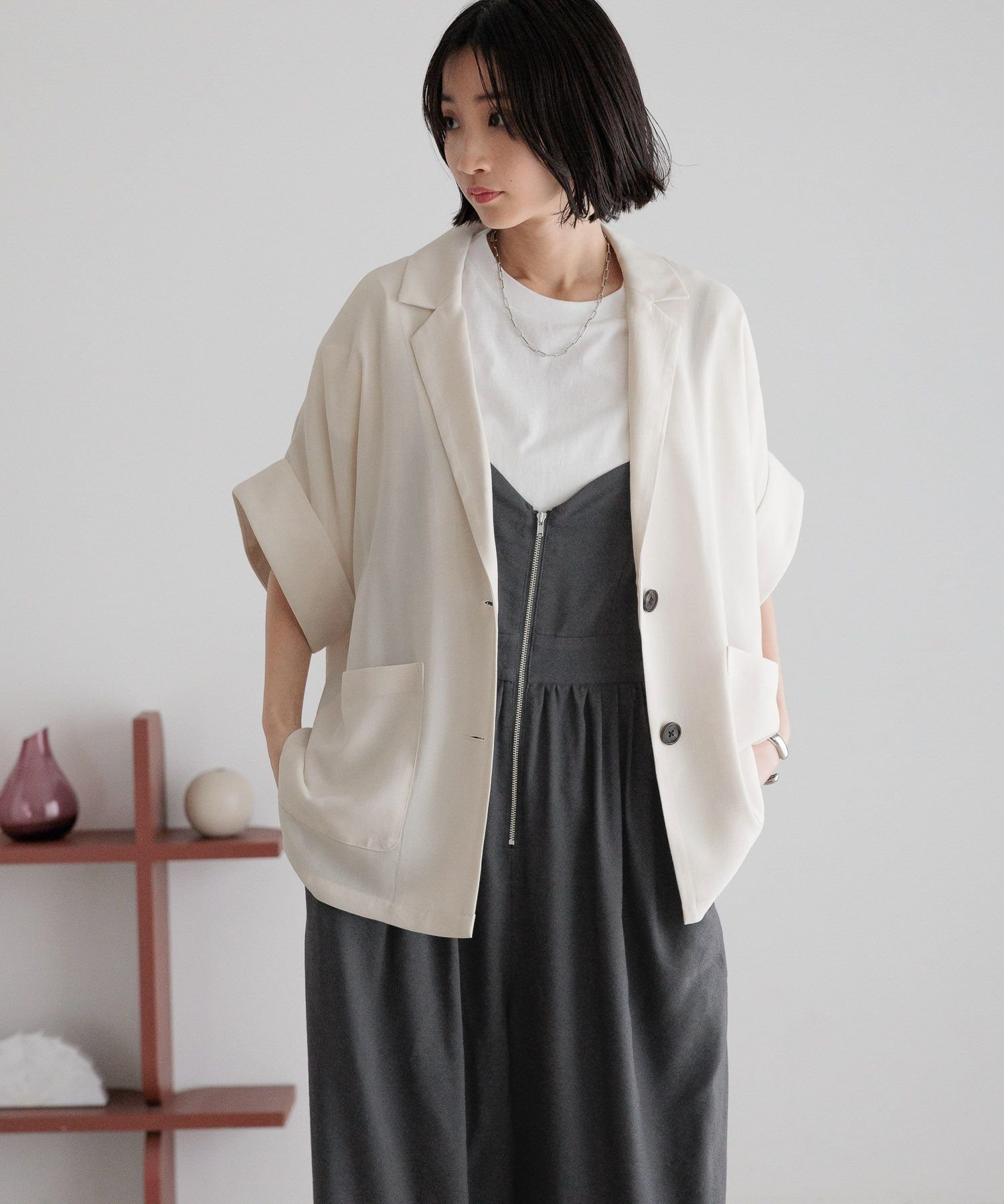 【ローリーズファーム/LOWRYS FARM】のバスケットジャケットSS インテリア・キッズ・メンズ・レディースファッション・服の通販 founy(ファニー) 　ファッション　Fashion　レディースファッション　WOMEN　アウター　Coat Outerwear　ジャケット　Jackets　おすすめ　Recommend　クール　Cool　ジャケット　Jacket　セットアップ　Set Up　タイトスカート　Tight Skirt　バスケット　Basket　バランス　Balance　ボトム　Bottom　アイボリー|ID: prp329100004528463 ipo3291000000032020785