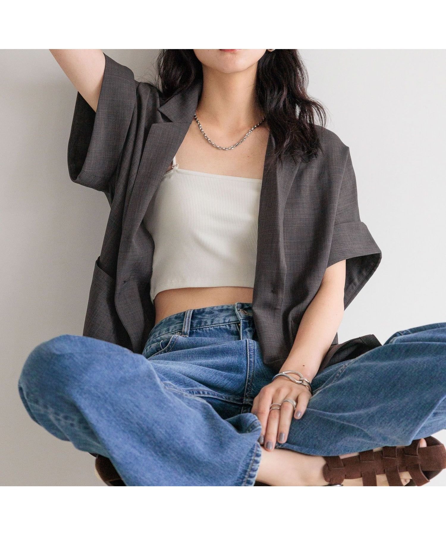 【ローリーズファーム/LOWRYS FARM】の【新色 】バスケットジャケットSS インテリア・キッズ・メンズ・レディースファッション・服の通販 founy(ファニー) 　ファッション　Fashion　レディースファッション　Fashion for Women　アウター　Coat / Outerwear Collection　レディースジャケット・軽アウター　Jackets　おすすめ　Recommended / Our Picks　クール　Cool, Chic　ジャケット　Jacket, Outerwear　セットアップ　Set-Up, Coordinated Outfit　タイトスカート　Pencil Skirt, Tight Skirt　バスケット　Basket, Basket Bag　バランス　Balance, Style Balance　ボトム　Bottoms, Lower Wear　チャコールグレー|ID: prp329100004528463 ipo3291000000032381961