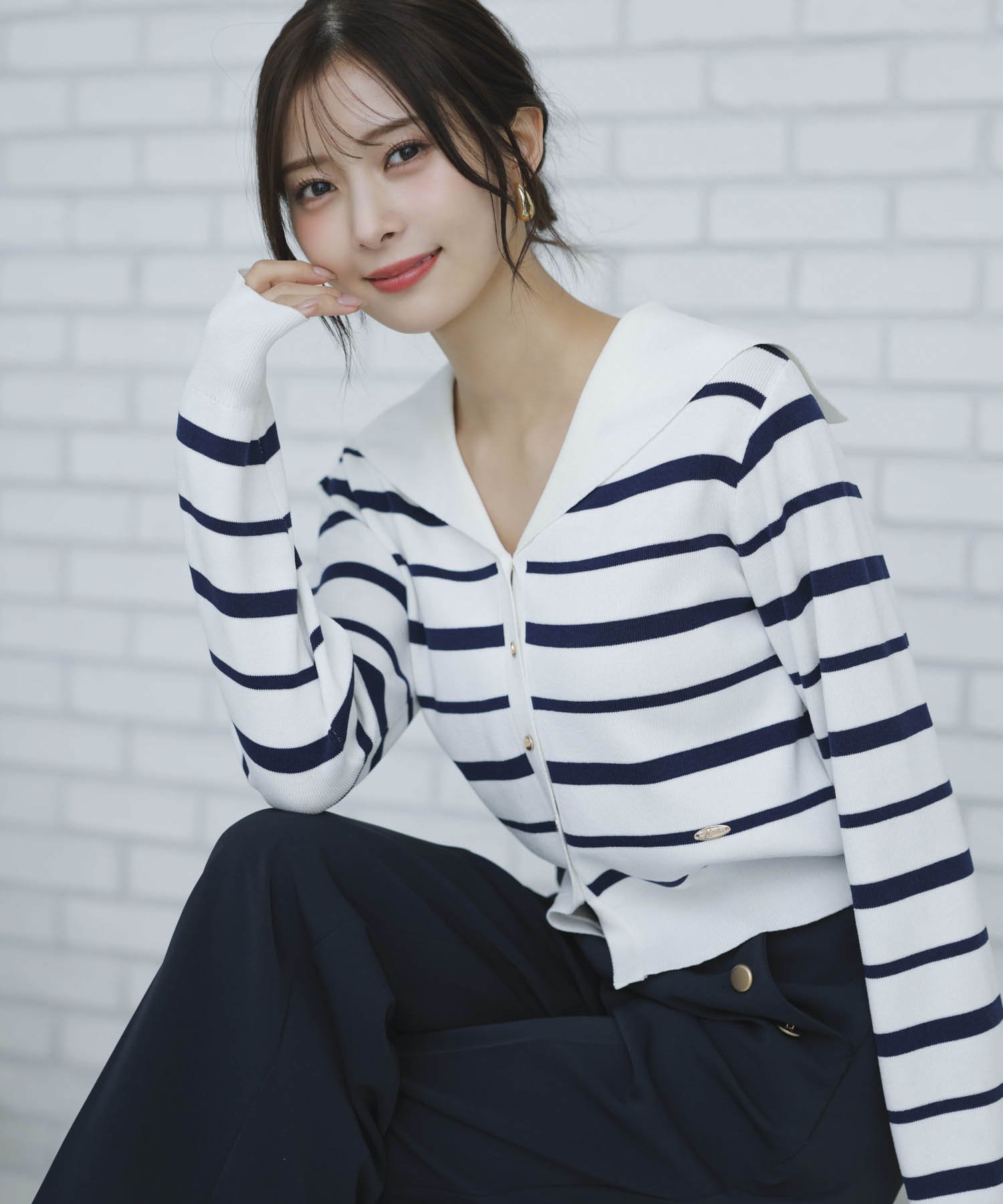 【ノエラ/Noela】のセーラーカラーマリンニット インテリア・キッズ・メンズ・レディースファッション・服の通販 founy(ファニー) 　ファッション　Fashion　レディースファッション　WOMEN　トップス・カットソー　Tops/Tshirt　ニット　Knit Tops　デニム　Denim　トレンド　Trend　プレート　Plate　ポケット　Pocket　ミックス1|ID: prp329100004528465 ipo3291000000032385552