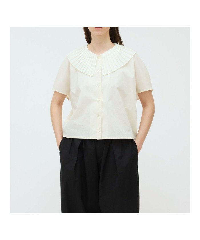 【マーコート/MARcourt】のmizuiro ind プリーツカラーシャツ インテリア・キッズ・メンズ・レディースファッション・服の通販 founy(ファニー) https://founy.com/ ファッション Fashion レディースファッション Fashion for Women トップス・カットソー Cut & Sew Tops シャツ・ブラウス・オフィスカジュアル Elegant Blouses & Button-Ups コクーン Cocoon, Cocoon Silhouette シンプル Simple, Minimal ジョーゼット Georgette, Semi-Sheer Fabric プリーツ Pleats, Pleated ベーシック Basic, Essential 夏 Summer 定番 Standard, Basic Item |ID: prp329100004528485 ipo3291000000032590488