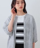 【インディヴィ/INDIVI】の【毎年人気!/フレンチリネン】5分袖バンドカラーブラウス ブラック|ID: prp329100004528508 ipo3291000000032667150