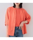 【インディヴィ/INDIVI】の【毎年人気!/フレンチリネン】5分袖バンドカラーブラウス 人気、トレンドファッション・服の通販 founy(ファニー) ファッション Fashion レディースファッション Fashion for Women トップス・カットソー Cut & Sew Tops シャツ・ブラウス・オフィスカジュアル Elegant Blouses & Button-Ups ストライプ Stripe, Striped Pattern デニム Denim, Jeans Material 人気 Popular, Best Seller フォルム Silhouette, Form フレンチ French, French Style ブライト Bright, Shiny ベーシック Basic, Essential ボトム Bottoms, Lower Wear 羽織 Haori, Light Jacket リネン Linen, Linen Fabric 夏 Summer thumbnail オレンジ|ID: prp329100004528508 ipo3291000000033613801