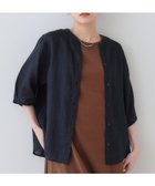 【インディヴィ/INDIVI】の【毎年人気!/フレンチリネン】5分袖バンドカラーブラウス 人気、トレンドファッション・服の通販 founy(ファニー) ファッション Fashion レディースファッション Fashion for Women トップス・カットソー Cut & Sew Tops シャツ・ブラウス・オフィスカジュアル Elegant Blouses & Button-Ups ストライプ Stripe, Striped Pattern デニム Denim, Jeans Material 人気 Popular, Best Seller フォルム Silhouette, Form フレンチ French, French Style ブライト Bright, Shiny ベーシック Basic, Essential ボトム Bottoms, Lower Wear 羽織 Haori, Light Jacket リネン Linen, Linen Fabric 夏 Summer thumbnail ネイビー|ID: prp329100004528508 ipo3291000000033613802