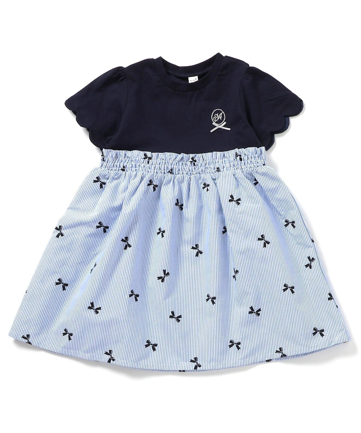 【その他のブランド/Other】の3柄スカラップドッキングワンピース インテリア・キッズ・メンズ・レディースファッション・服の通販 founy(ファニー) 　ファッション　Fashion　キッズファッション　KIDS　ワンピース　Dress/Kids　プリント　Print　ストライプ柄|ID: prp329100004528514 ipo3291000000032020991