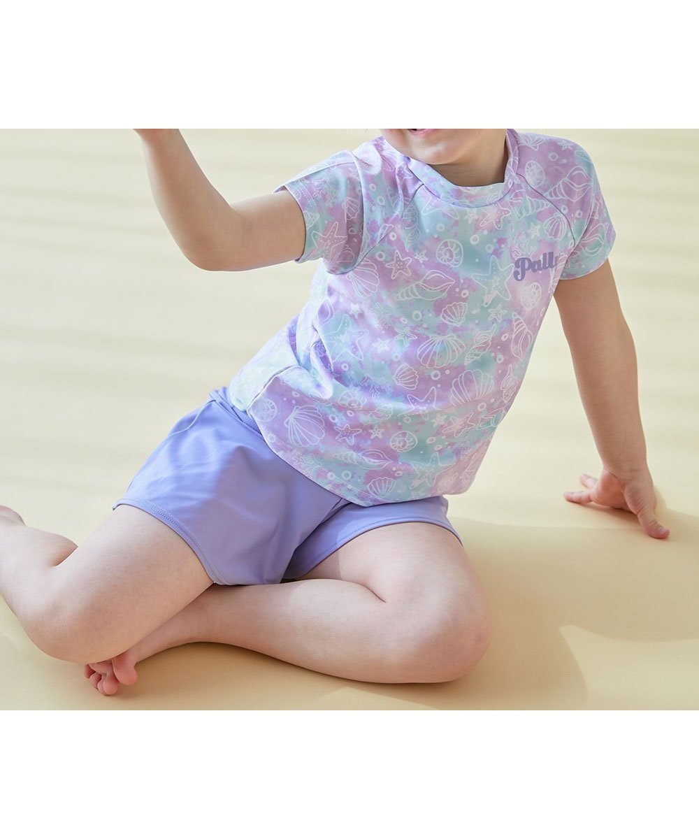 【デビロック/devirock / KIDS】のUVカット インナー付き Tシャツ型セットアップ水着 水着 セパレート水着 25SS インテリア・キッズ・メンズ・レディースファッション・服の通販 founy(ファニー) 　ファッション　Fashion　キッズファッション　Fashion for Kids　インナー　Innerwear　ショート　Short, Short Length　ストレッチ　Stretch, Stretchy Fabric　セットアップ　Set-Up, Coordinated Outfit　セパレート　Separate, Two-Piece　フィット　Fit, Slim Fit　プリント　Print, Printed Pattern　水着　Swimsuit, Swimwear　おすすめ　Recommended / Our Picks　夏　Summer　2025年　2025　2025春夏・S/S　Spring/Summer 2025 SS25　005-シェル-Sバイオレット|ID: prp329100004528517 ipo3291000000032481267