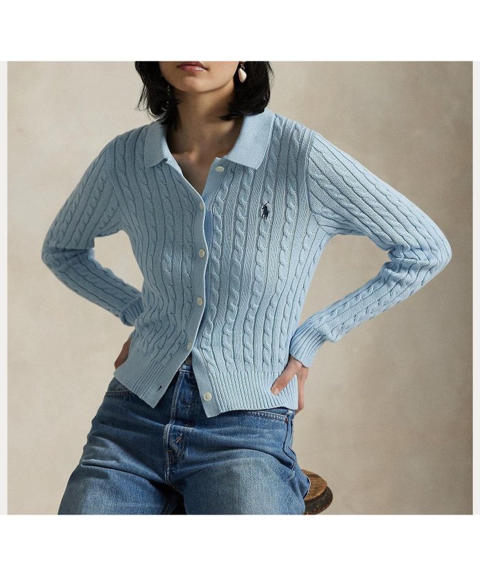 【ラルフローレン/RALPH LAUREN】のケーブルニット コットン カーディガン インテリア・キッズ・メンズ・レディースファッション・服の通販 founy(ファニー) https://founy.com/ ファッション Fashion レディースファッション Ladies' Fashion Online トップス・カットソー Tops/Tshirt ニット Knit Tops カーディガン Cardigans カフス Cuffs カーディガン Cardigan スリム Slim フィット Fit ポロシャツ Polo Shirt リブニット Rib Knit 長袖 Long Sleeve |ID: prp329100004528526 ipo3291000000032638348