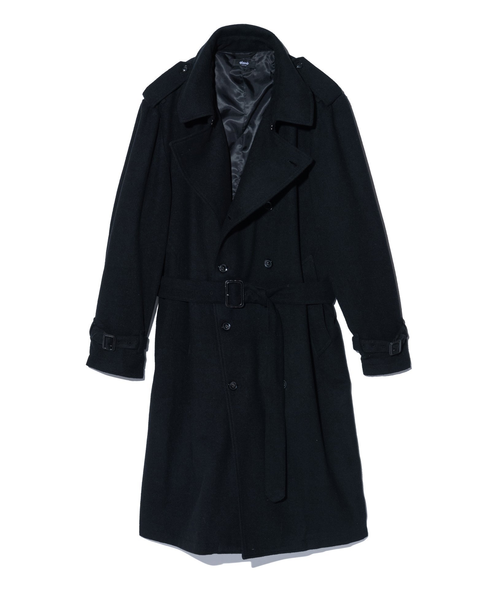 【グラム/glamb】のBig Trench Coat インテリア・キッズ・メンズ・レディースファッション・服の通販 founy(ファニー) 　ファッション　Fashion　レディースファッション　WOMEN　アウター　Coat Outerwear　コート　Coats　トレンチコート　Trench Coats　アンティーク　Antique　クラシカル　Classical　スタンド　Stand　ヘリンボーン　Herringbone　ラップ　Wrap　ロング　Long　エレガント 上品　Elegant　Black|ID: prp329100004528527 ipo3291000000032021047