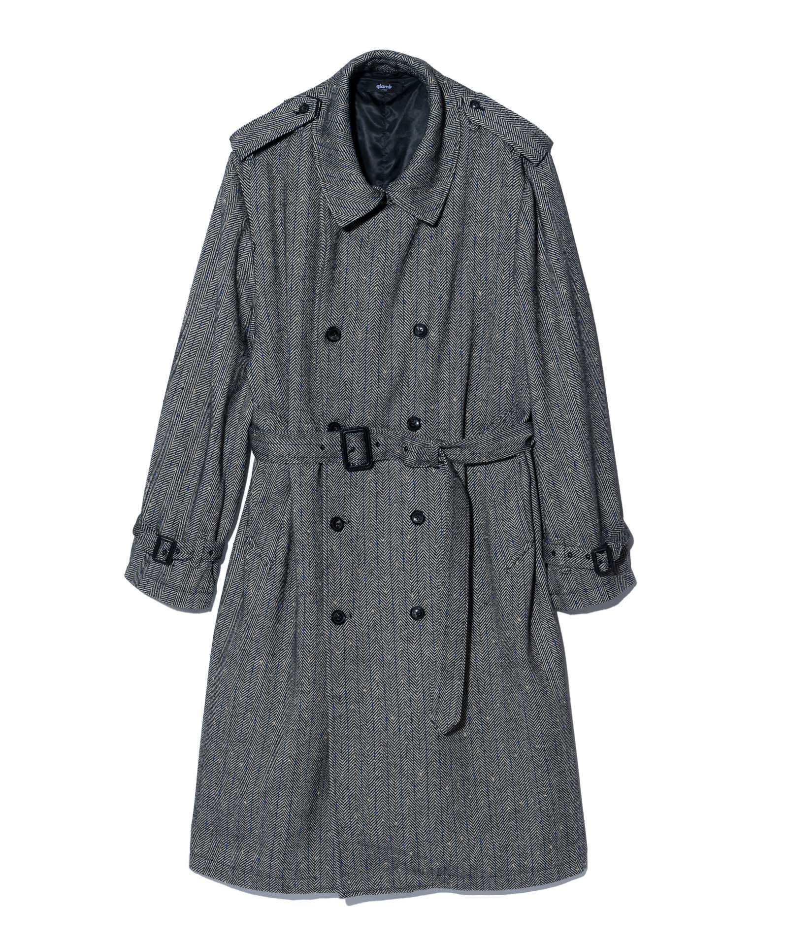 【グラム/glamb】のBig Trench Coat インテリア・キッズ・メンズ・レディースファッション・服の通販 founy(ファニー) 　ファッション　Fashion　レディースファッション　WOMEN　アウター　Coat Outerwear　コート　Coats　トレンチコート　Trench Coats　アンティーク　Antique　クラシカル　Classical　スタンド　Stand　ヘリンボーン　Herringbone　ラップ　Wrap　ロング　Long　エレガント 上品　Elegant　Gray|ID: prp329100004528527 ipo3291000000032021051