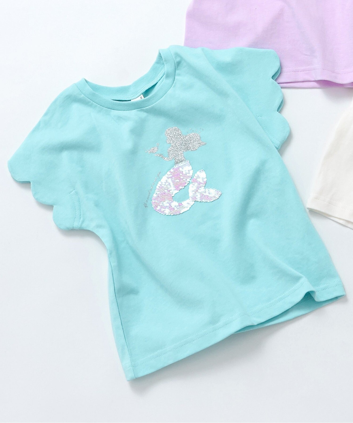 【その他のブランド/Other】のシェル・マーメイド・アイスクリームモチーフTシャツ インテリア・キッズ・メンズ・レディースファッション・服の通販 founy(ファニー) 　ファッション　Fashion　キッズファッション　KIDS　マーメイド　Mermaid　モチーフ　Motif　半袖　Short Sleeve　エメラルドグリーン|ID: prp329100004528535 ipo3291000000032123987