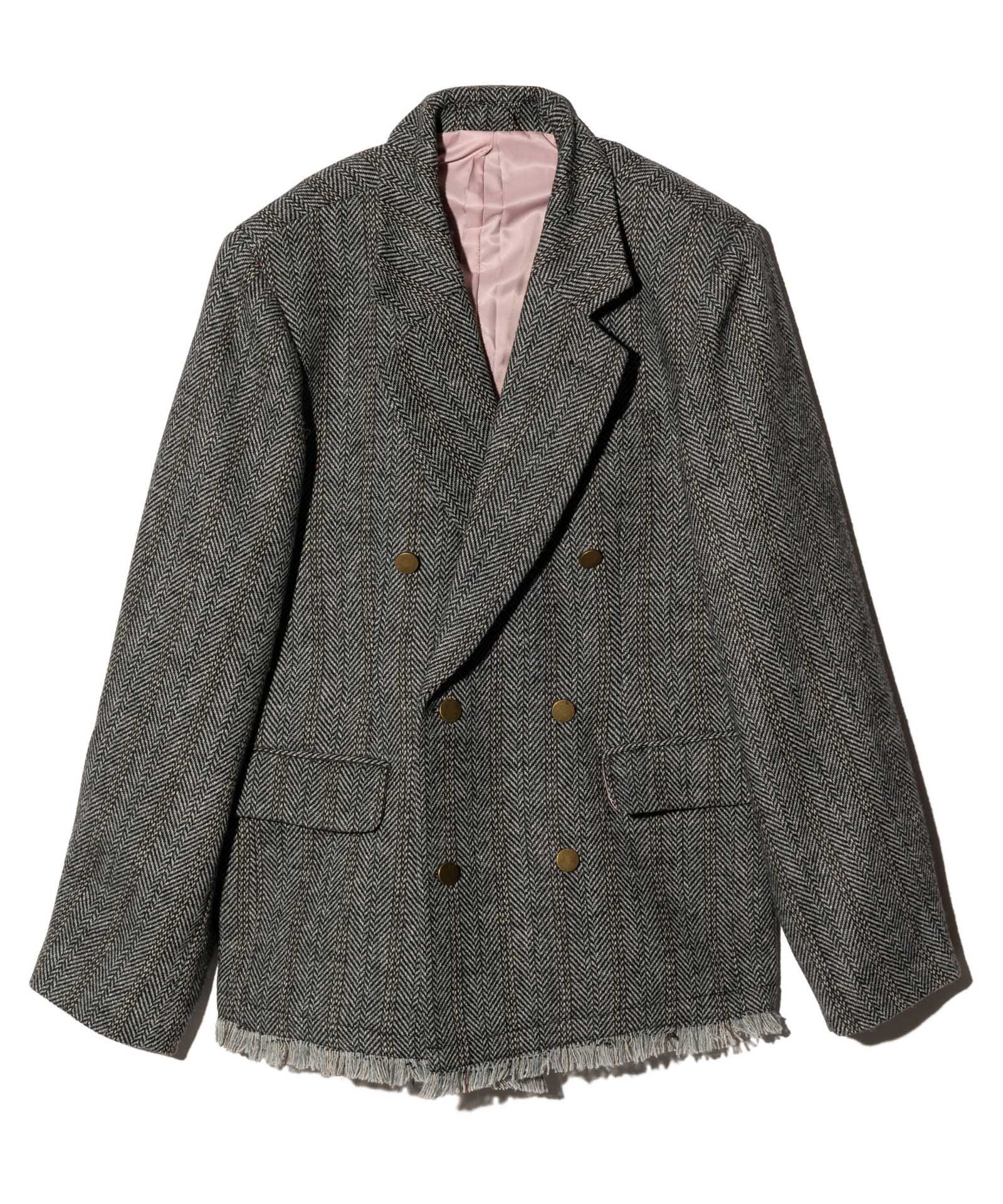 【グラム/glamb】のDamage Tailored Jacket インテリア・キッズ・メンズ・レディースファッション・服の通販 founy(ファニー) 　ファッション　Fashion　レディースファッション　WOMEN　アウター　Coat Outerwear　ジャケット　Jackets　ジャケット　Jacket　ダブル　Double　ダメージ　Damage　ツイード　Tweed　メタル　Metal　Gray|ID: prp329100004528541 ipo3291000000032021102