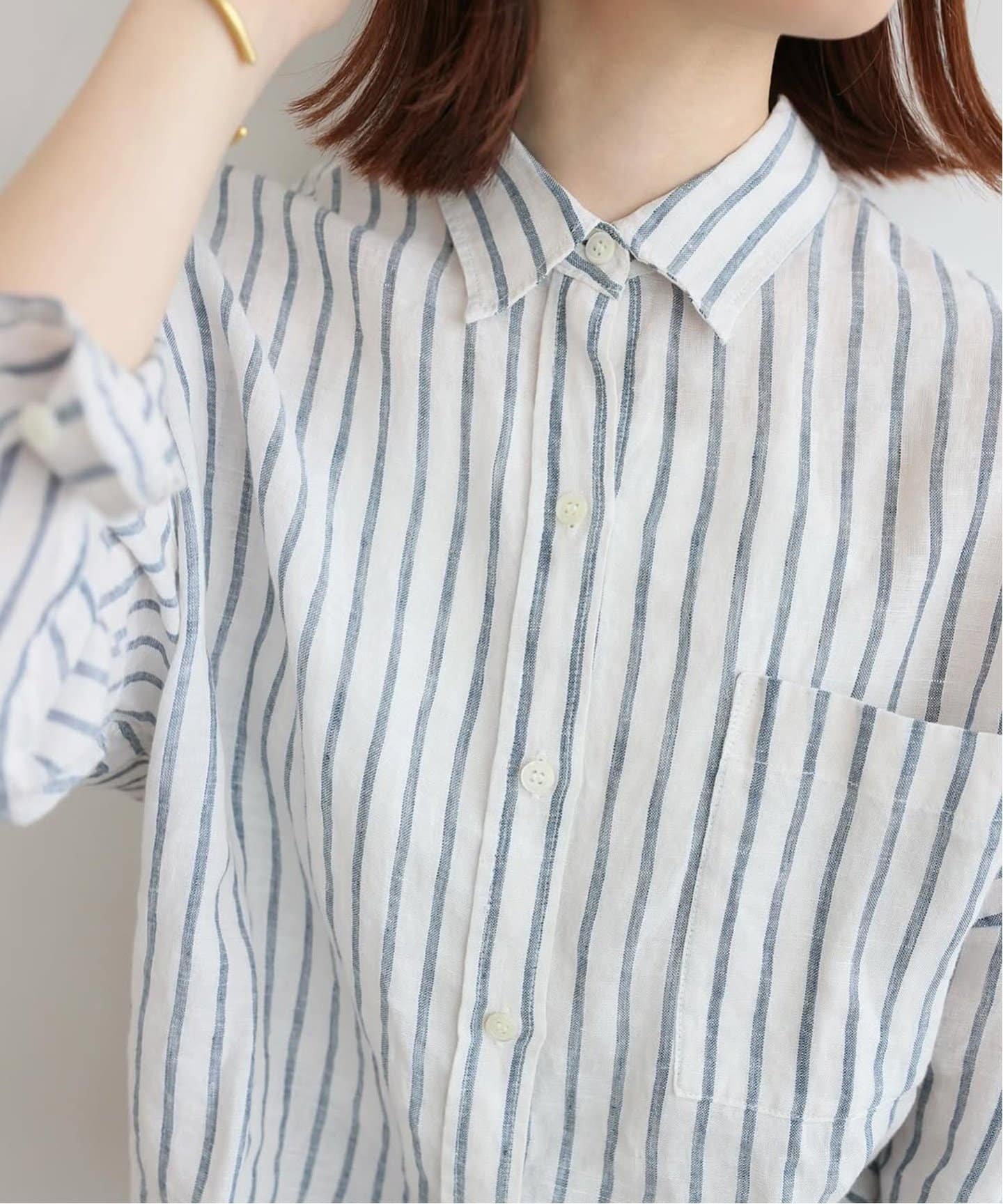 【ジャーナルスタンダード レリューム/JOURNAL STANDARD relume】の手洗い可 / No.66ストライプフレンチリネンシャツ インテリア・キッズ・メンズ・レディースファッション・服の通販 founy(ファニー) 　ファッション　Fashion　レディースファッション　Fashion for Women　トップス・カットソー　Cut & Sew Tops　シャツ・ブラウス・オフィスカジュアル　Elegant Blouses & Button-Ups　2025年　2025　2025春夏・S/S　Spring/Summer 2025 SS25　おすすめ　Recommended / Our Picks　フランス　France, French　リネン　Linen, Linen Fabric　リラックス　Relax, Relaxed Fit　ワイド　Wide, Wide Fit　エレガント 上品　Elegant　定番　Standard, Basic Item　ネイビー|ID: prp329100004528542 ipo3291000000032743958