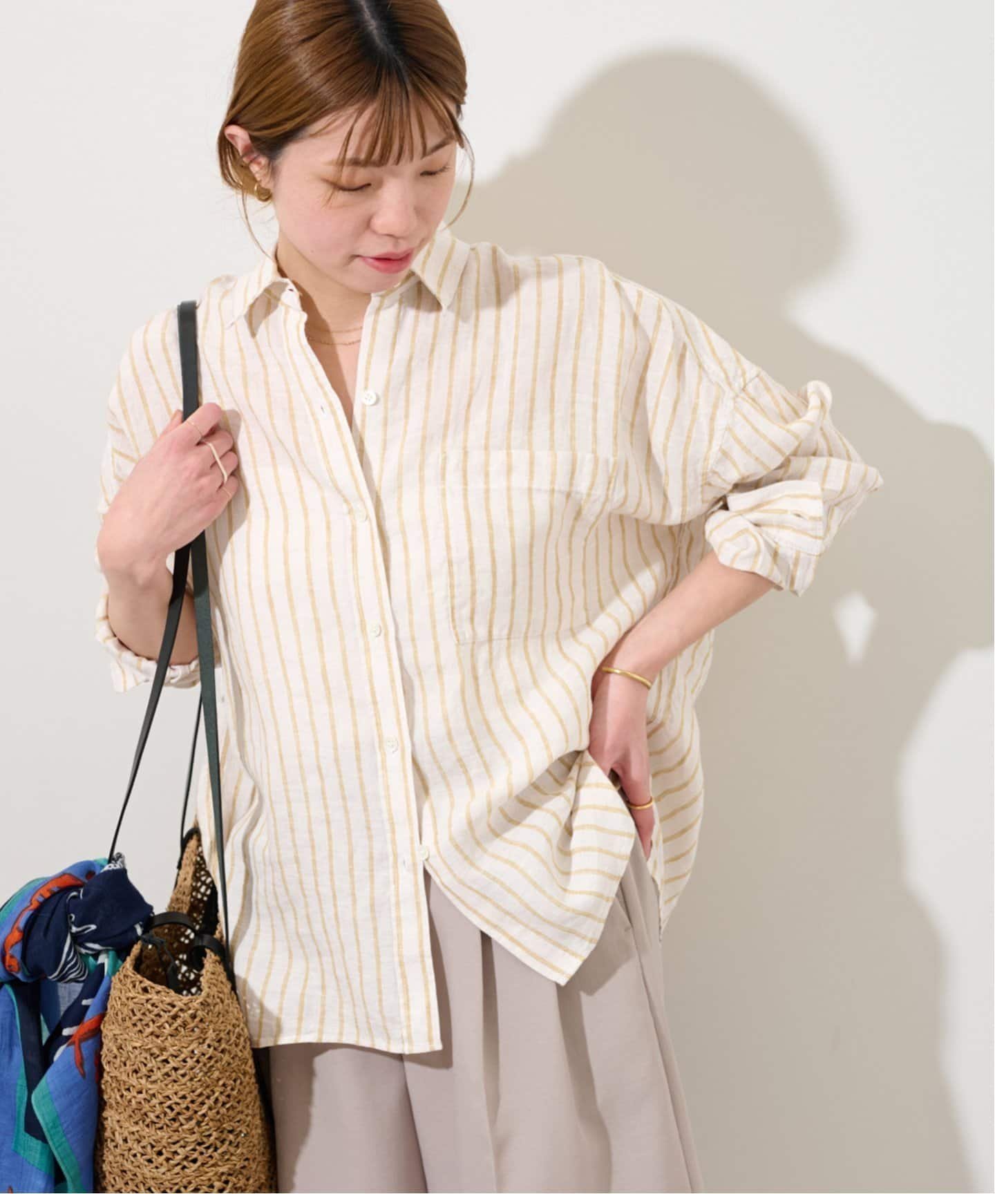 【ジャーナルスタンダード レリューム/JOURNAL STANDARD relume】の手洗い可 / No.66ストライプフレンチリネンシャツ インテリア・キッズ・メンズ・レディースファッション・服の通販 founy(ファニー) 　ファッション　Fashion　レディースファッション　Fashion for Women　トップス・カットソー　Cut & Sew Tops　シャツ・ブラウス・オフィスカジュアル　Elegant Blouses & Button-Ups　2025年　2025　2025春夏・S/S　Spring/Summer 2025 SS25　おすすめ　Recommended / Our Picks　フランス　France, French　リネン　Linen, Linen Fabric　リラックス　Relax, Relaxed Fit　ワイド　Wide, Wide Fit　エレガント 上品　Elegant　定番　Standard, Basic Item　イエロー|ID: prp329100004528542 ipo3291000000032743960