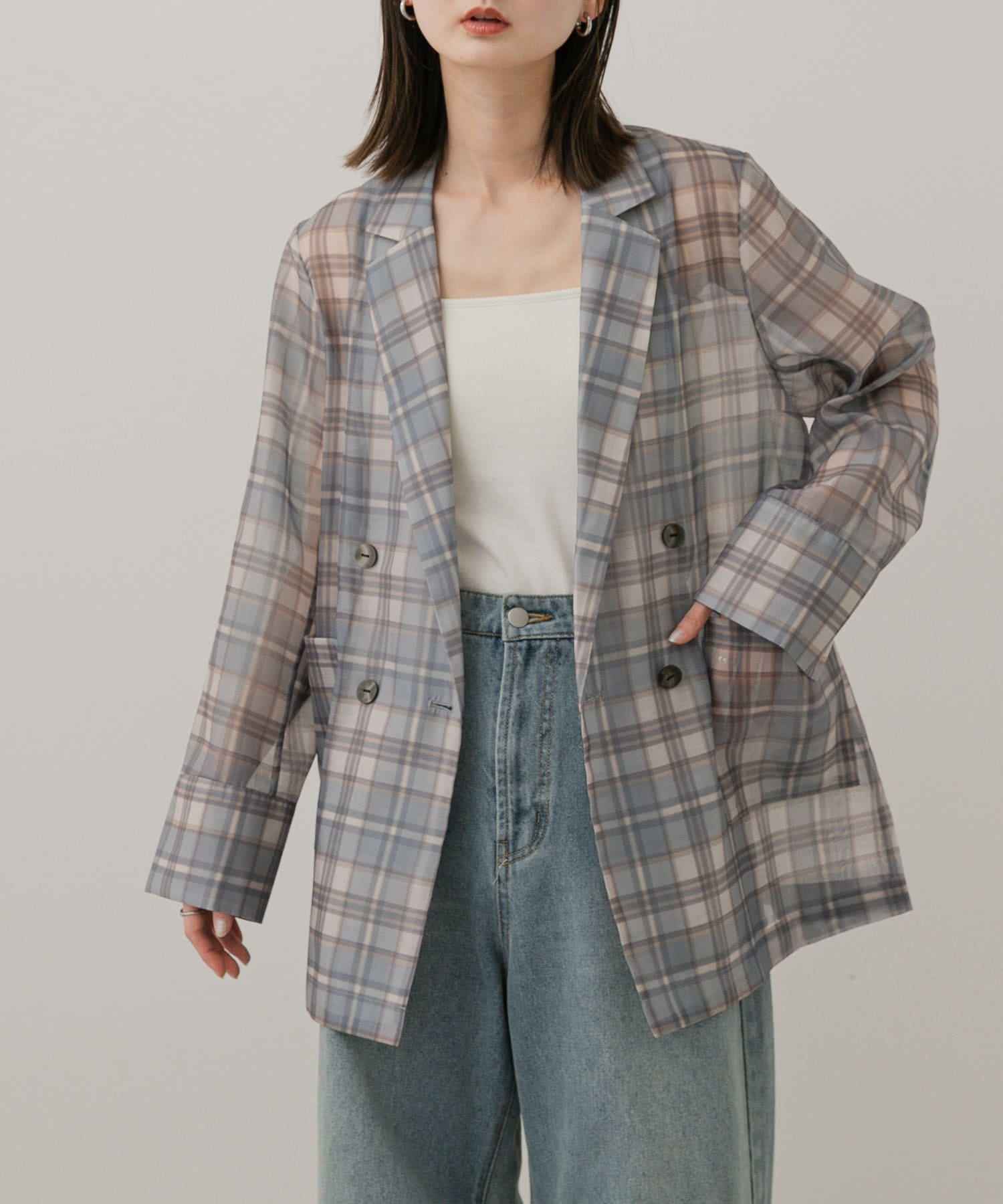 【センスオブプレイス/SENSE OF PLACE by URBAN RESEARCH】のシアーテーラードジャケット インテリア・キッズ・メンズ・レディースファッション・服の通販 founy(ファニー) 　ファッション　Fashion　レディースファッション　Fashion for Women　アウター　Coat / Outerwear Collection　レディースジャケット・軽アウター　Jackets　テーラードジャケット / 通勤・きれいめスタイル　Tailored Jackets & Blazers　2025年　2025　2025春夏・S/S　Spring/Summer 2025 SS25　今季　This Season, Current Season　夏　Summer　春　Spring　S/S・春夏　SS, Spring/Summer, Warm Season　CHECK|ID: prp329100004528551 ipo3291000000032647691