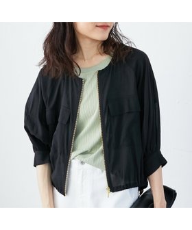 【ルクールブラン/le.coeur blanc】のダブルポケットシアーブルゾン 人気、トレンドファッション・服の通販 founy(ファニー) ファッション Fashion レディースファッション WOMEN アウター Coat Outerwear ブルゾン Blouson/Jackets おすすめ Recommend インナー Inner キャミソール Camisole コンパクト Compact シアー Sheer ショート Short タンク Tank トレンド Trend バランス Balance フロント Front ブルゾン Blouson ポケット Pocket |ID:prp329100004528556
