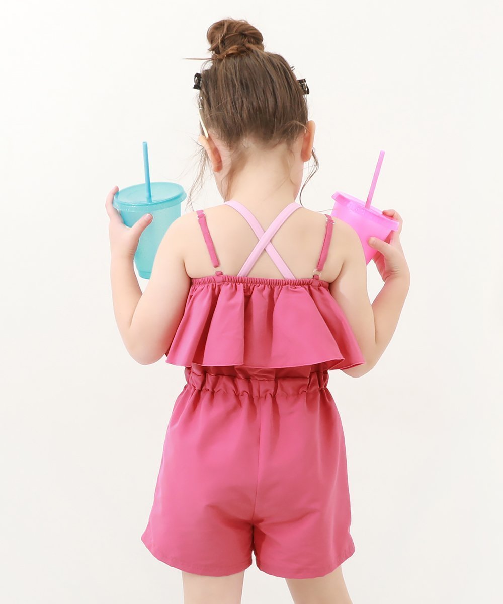 【デビロック/devirock / KIDS】のUVカット サロペット付き セパレート水着 3Pセット 水着 セパレート水着 インテリア・キッズ・メンズ・レディースファッション・服の通販 founy(ファニー) 　ファッション　Fashion　キッズファッション　Fashion for Kids　インナー　Innerwear　サロペット　Overalls, Salopette　セパレート　Separate, Two-Piece　なめらか　Smooth, Silky Texture　プリント　Print, Printed Pattern　水着　Swimsuit, Swimwear　おすすめ　Recommended / Our Picks　夏　Summer　チェリーピンク|ID: prp329100004528557 ipo3291000000032680331