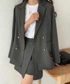【ジュノア/JUNOAH】の金釦テーラードジャケット+ミニスカート チャコール|ID: prp329100004528576 ipo3291000000032683273