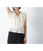 【ナチュラル ビューティー ベーシック/NATURAL BEAUTY BASIC】のシアーラッフルフリルブラウス エクリュ1|ID:prp329100004528598