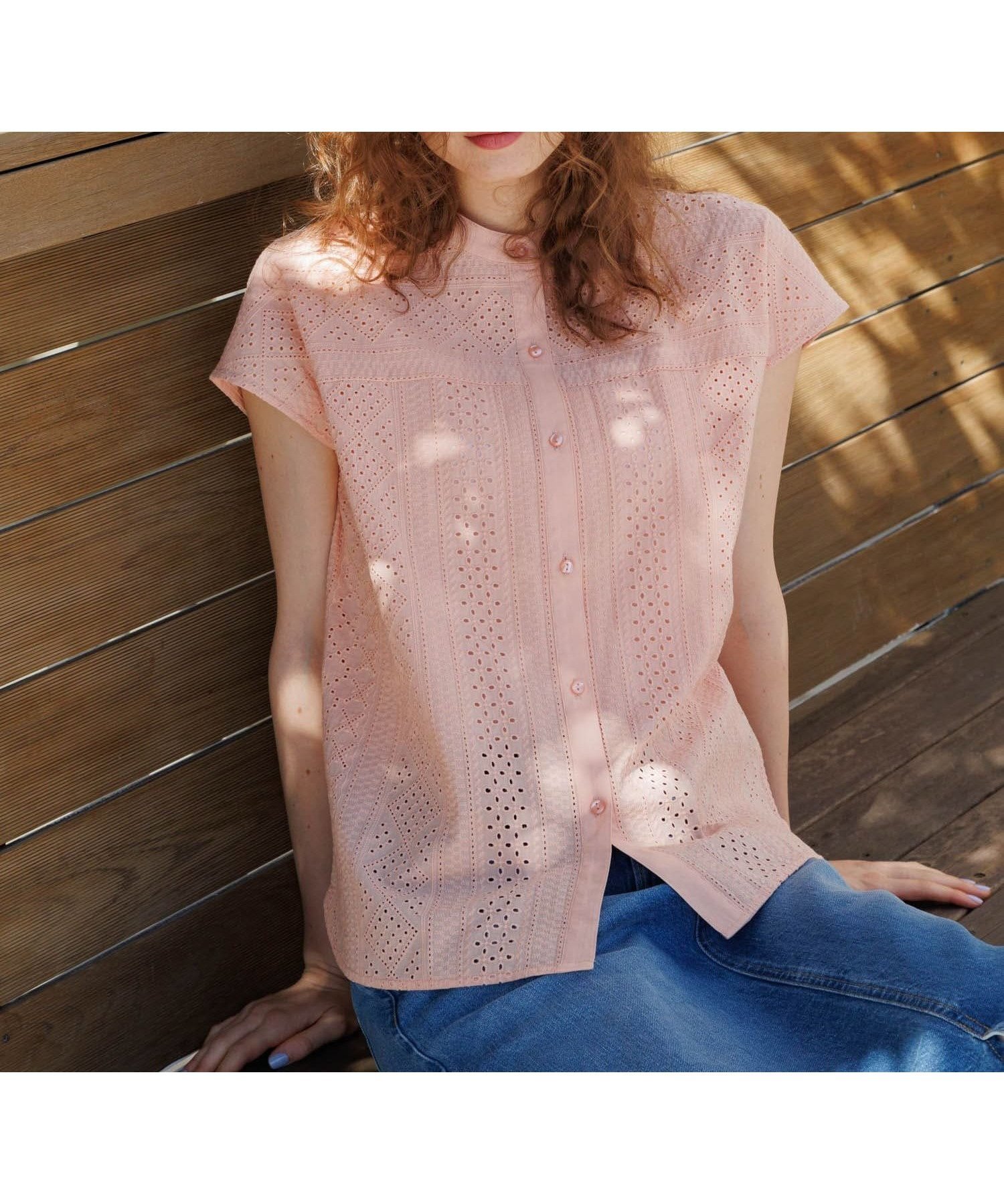 【サニーレーベル/Sonny Label / URBAN RESEARCH】の『WEB限定』バンドカラーコットンレースシャツ インテリア・キッズ・メンズ・レディースファッション・服の通販 founy(ファニー) 　ファッション　Fashion　レディースファッション　WOMEN　トップス・カットソー　Tops/Tshirt　シャツ/ブラウス　Shirts/Blouses　2025年　2025　2025春夏・S/S　Ss,Spring/Summer,2025　おすすめ　Recommend　カーディガン　Cardigan　スラックス　Slacks　デニム　Denim　ボトム　Bottom　夏　Summer　S/S・春夏　Ss・Spring/Summer　ピーチ|ID: prp329100004528600 ipo3291000000032021382