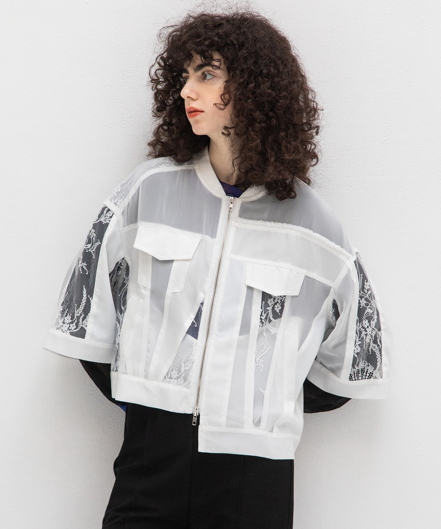 【アウラアイラ/AULA AILA】のLACE MIX BLOUSON インテリア・キッズ・メンズ・レディースファッション・服の通販 founy(ファニー) 　ファッション　Fashion　レディースファッション　WOMEN　アウター　Coat Outerwear　ブルゾン　Blouson/Jackets　夏　Summer　OFF WHITE|ID: prp329100004528606 ipo3291000000032021405