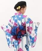 【デビロック/devirock / KIDS】のワンピースにもなる セパレート浴衣 帯2本セット 浴衣 25SS 008-縞花-ブルー|ID: prp329100004528625 ipo3291000000032079860