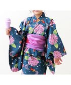 【デビロック/devirock / KIDS】のワンピースにもなる セパレート浴衣 帯2本セット 浴衣 25SS 001-アジサイ-ネイビー|ID: prp329100004528625 ipo3291000000032079862