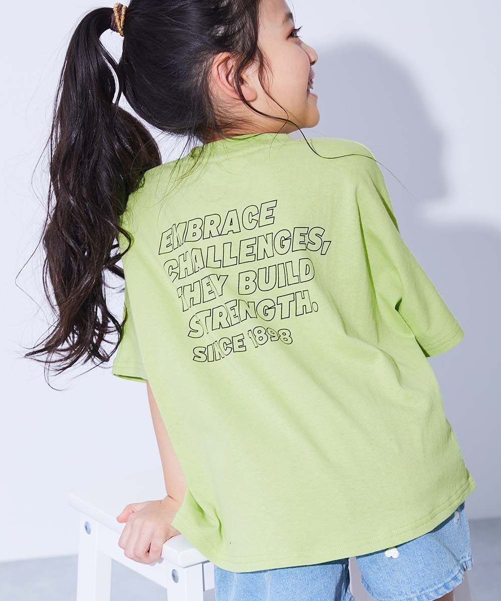 【デビロック/devirock / KIDS】の綿100% デビラボ スーパーBIGシルエット プリント半袖Tシャツ Tシャツ トップス 25SS インテリア・キッズ・メンズ・レディースファッション・服の通販 founy(ファニー) 　ファッション　Fashion　キッズファッション　KIDS　トップス・カットソー　Tops/Tees/Kids　トレンド　Trend　プリント　Print　ベーシック　Basic　半袖　Short Sleeve　おすすめ　Recommend　夏　Summer　2025年　2025　2025春夏・S/S　Ss,Spring/Summer,2025　021-バックロゴ2-LYグリーン|ID: prp329100004528638 ipo3291000000032143666