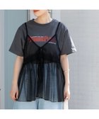 【コーエン/COEN】のチュールキャミ付きロゴTシャツ DK.GRAY|ID: prp329100004528653 ipo3291000000032108712