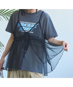 【コーエン/COEN】のチュールキャミ付きロゴTシャツ 人気、トレンドファッション・服の通販 founy(ファニー) ファッション Fashion レディースファッション WOMEN トップス・カットソー Tops/Tshirt キャミソール / ノースリーブ No Sleeves シャツ/ブラウス Shirts/Blouses ロング / Tシャツ T-Shirts おすすめ Recommend カットソー Cut And Sew ガーリー Girly キャミソール Camisole シアー Sheer チュール Tulle 夏 Summer 春 Spring S/S・春夏 Ss・Spring/Summer |ID:prp329100004528653