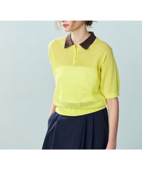 【ノーク/N.O.R.C】のニットポロ【SARACO】 人気、トレンドファッション・服の通販 founy(ファニー) ファッション Fashion レディースファッション WOMEN トップス・カットソー Tops/Tshirt ニット Knit Tops イエロー Yellow ベーシック Basic 夏 Summer エレガント 上品 Elegant |ID:prp329100004528659