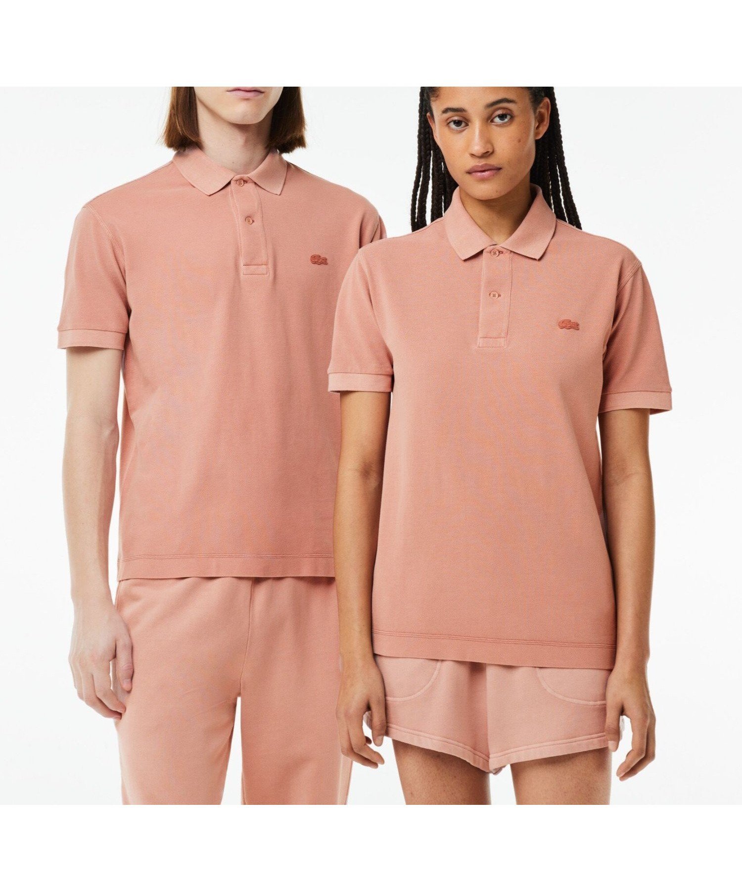 【ラコステ/LACOSTE】のオーガニックコットン ミネラルダイ鹿の子地 半袖ポロシャツ インテリア・キッズ・メンズ・レディースファッション・服の通販 founy(ファニー) 　ファッション　Fashion　レディースファッション　WOMEN　トップス・カットソー　Tops/Tshirt　シャツ/ブラウス　Shirts/Blouses　ポロシャツ　Polo Shirts　ベーシック　Basic　ポロシャツ　Polo Shirt　半袖　Short Sleeve　鹿の子　Pique　ピンク|ID: prp329100004528662 ipo3291000000032228637