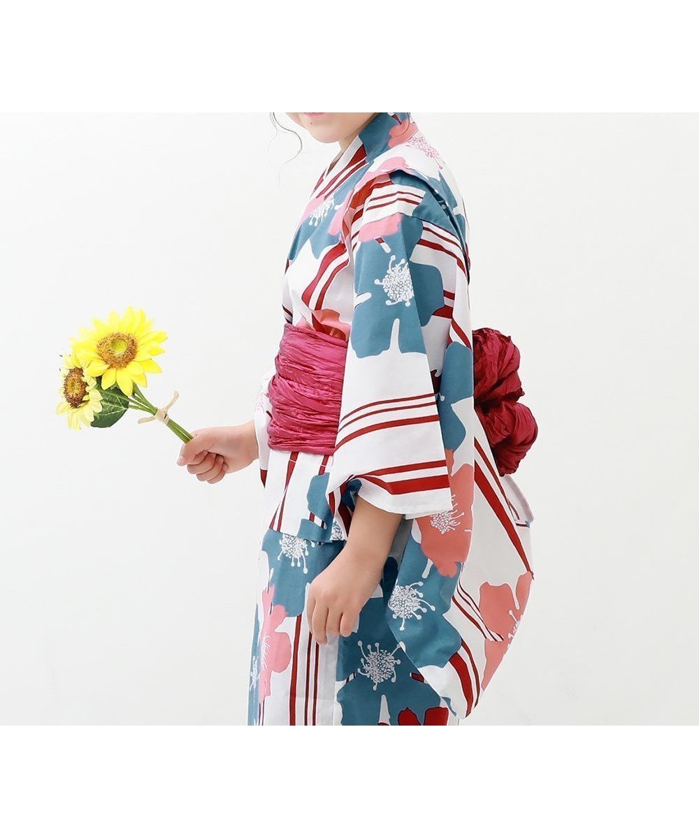 【デビロック/devirock / KIDS】の着付けかんたん 兵児帯付き浴衣 浴衣 25SS インテリア・キッズ・メンズ・レディースファッション・服の通販 founy(ファニー) 　ファッション　Fashion　キッズファッション　KIDS　ブロード　Broad　2025年　2025　2025春夏・S/S　Ss,Spring/Summer,2025　004-縞花-ピンク|ID: prp329100004528675 ipo3291000000032123156