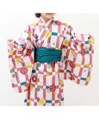 【デビロック/devirock / KIDS】の着付けかんたん 兵児帯付き浴衣 浴衣 25SS 009-格子花-ピンク|ID: prp329100004528675 ipo3291000000032625468