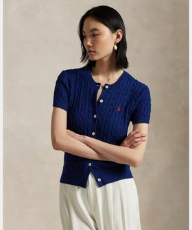 【ラルフローレン/RALPH LAUREN】のケーブルニット コットン ショートスリーブ カーディガン 人気、トレンドファッション・服の通販 founy(ファニー) ファッション Fashion レディースファッション WOMEN トップス・カットソー Tops/Tshirt ニット Knit Tops カーディガン Cardigans カフス Cuffs カーディガン Cardigan ショート Short スリム Slim スリーブ Sleeve フィット Fit モチーフ Motif リブニット Rib Knit 半袖 Short Sleeve |ID:prp329100004528688