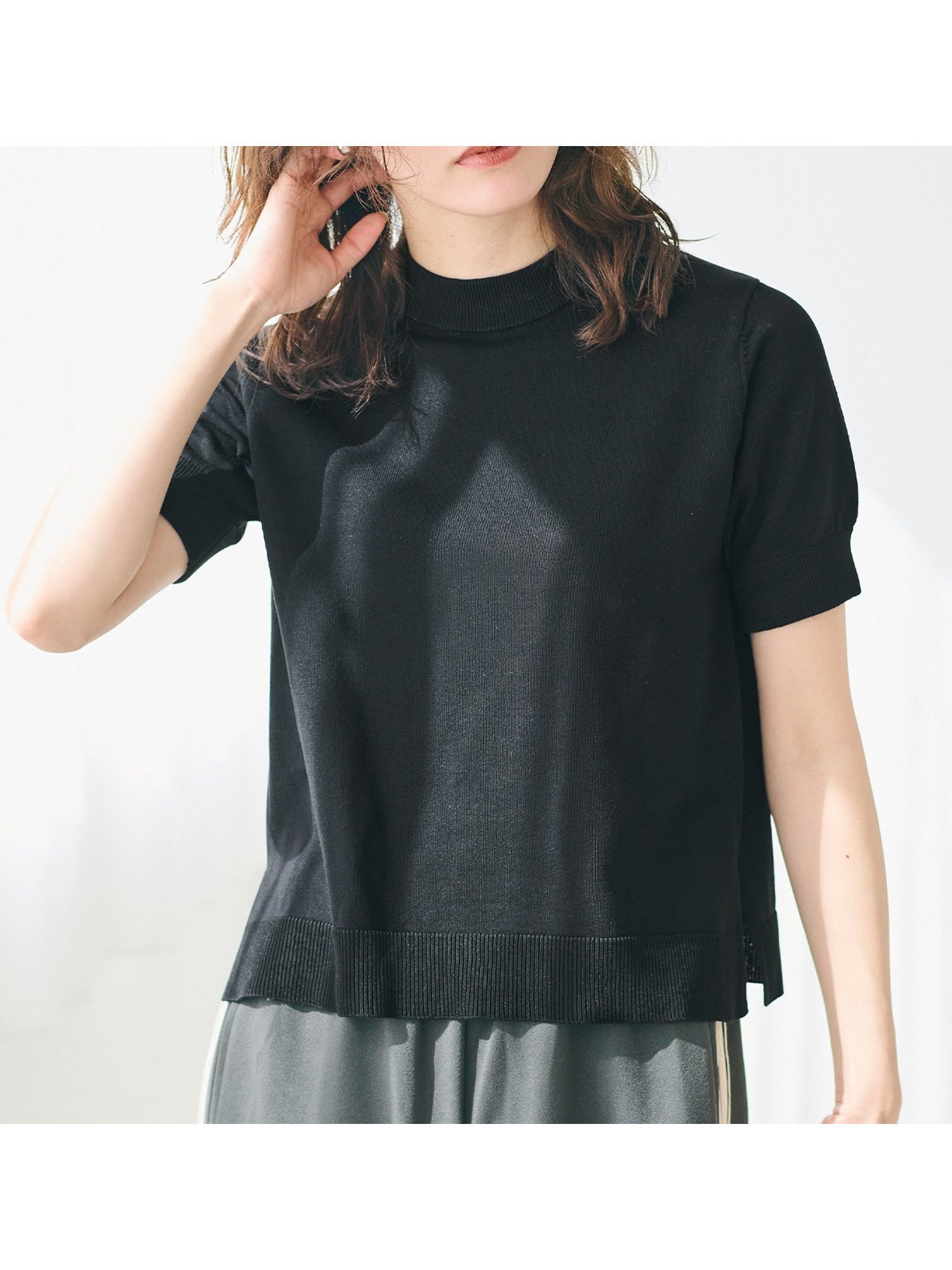 【コカ/COCA】のサマーニットトップス インテリア・キッズ・メンズ・レディースファッション・服の通販 founy(ファニー) 　ファッション　Fashion　レディースファッション　Fashion for Women　トップス・カットソー　Cut & Sew Tops　ニット　Knit Tops & Sweaters　インナー　Innerwear　キャミワンピース　Cami Dress, Slip Dress　サマー　Summer, Summer Style　ジャケット　Jacket, Outerwear　スリット　Slit, Slit Detail　デニム　Denim, Jeans Material　プレーン　Plain, Simple　ポケット　Pocket, Pocket Detail　半袖　Short Sleeve, Half Sleeve　夏　Summer　定番　Standard, Basic Item　春　Spring　S/S・春夏　SS, Spring/Summer, Warm Season　Black|ID: prp329100004528701 ipo3291000000032480904