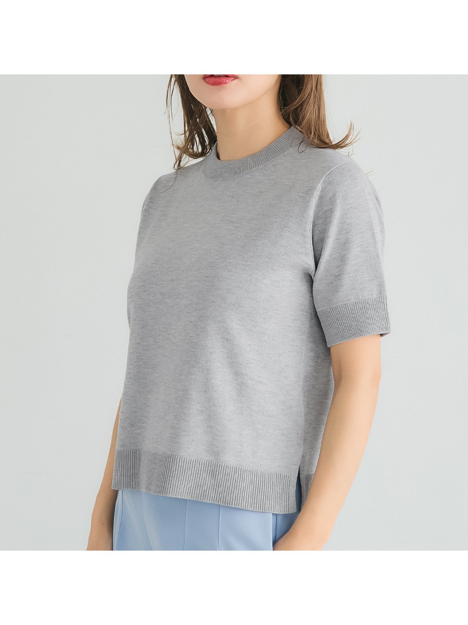 【コカ/COCA】のサマーニットトップス インテリア・キッズ・メンズ・レディースファッション・服の通販 founy(ファニー) 　ファッション　Fashion　レディースファッション　Fashion for Women　トップス・カットソー　Cut & Sew Tops　ニット　Knit Tops & Sweaters　インナー　Innerwear　キャミワンピース　Cami Dress, Slip Dress　サマー　Summer, Summer Style　ジャケット　Jacket, Outerwear　スリット　Slit, Slit Detail　デニム　Denim, Jeans Material　プレーン　Plain, Simple　ポケット　Pocket, Pocket Detail　半袖　Short Sleeve, Half Sleeve　夏　Summer　定番　Standard, Basic Item　春　Spring　S/S・春夏　SS, Spring/Summer, Warm Season　Lt.gray|ID: prp329100004528701 ipo3291000000032480911