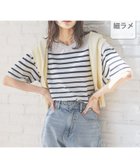 【グローバルワーク/GLOBAL WORK】のスッキレイさらさらVネックプルオーバー/288062 オフ×ネイビーボーダー10|ID: prp329100004528709 ipo3291000000032021939