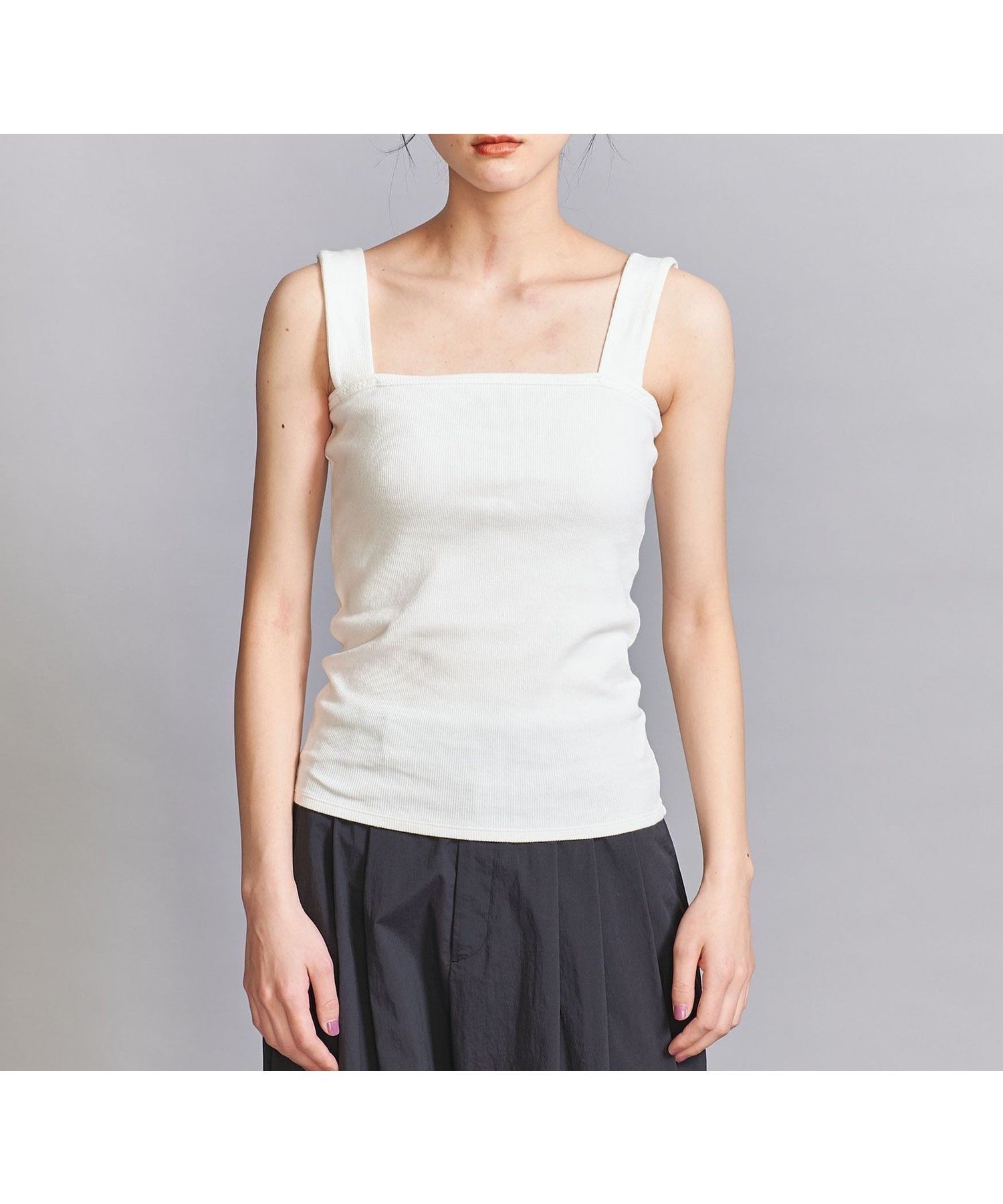 【ビューティ&ユース ユナイテッドアローズ/BEAUTY&YOUTH / UNITED ARROWS】のコットンブレンド ベア タンクトップ インテリア・キッズ・メンズ・レディースファッション・服の通販 founy(ファニー) 　ファッション　Fashion　レディースファッション　Fashion for Women　おすすめ　Recommended / Our Picks　インナー　Innerwear　シンプル　Simple, Minimal　タンク　Tank Top, Sleeveless Top　テレコ　Ribbed, Rib Stitch　デコルテ　Décolleté, Neckline　トレンド　Trend, Trending Now　フィット　Fit, Slim Fit　ベーシック　Basic, Essential　夏　Summer　定番　Standard, Basic Item　WHITE|ID: prp329100004528711 ipo3291000000033459148