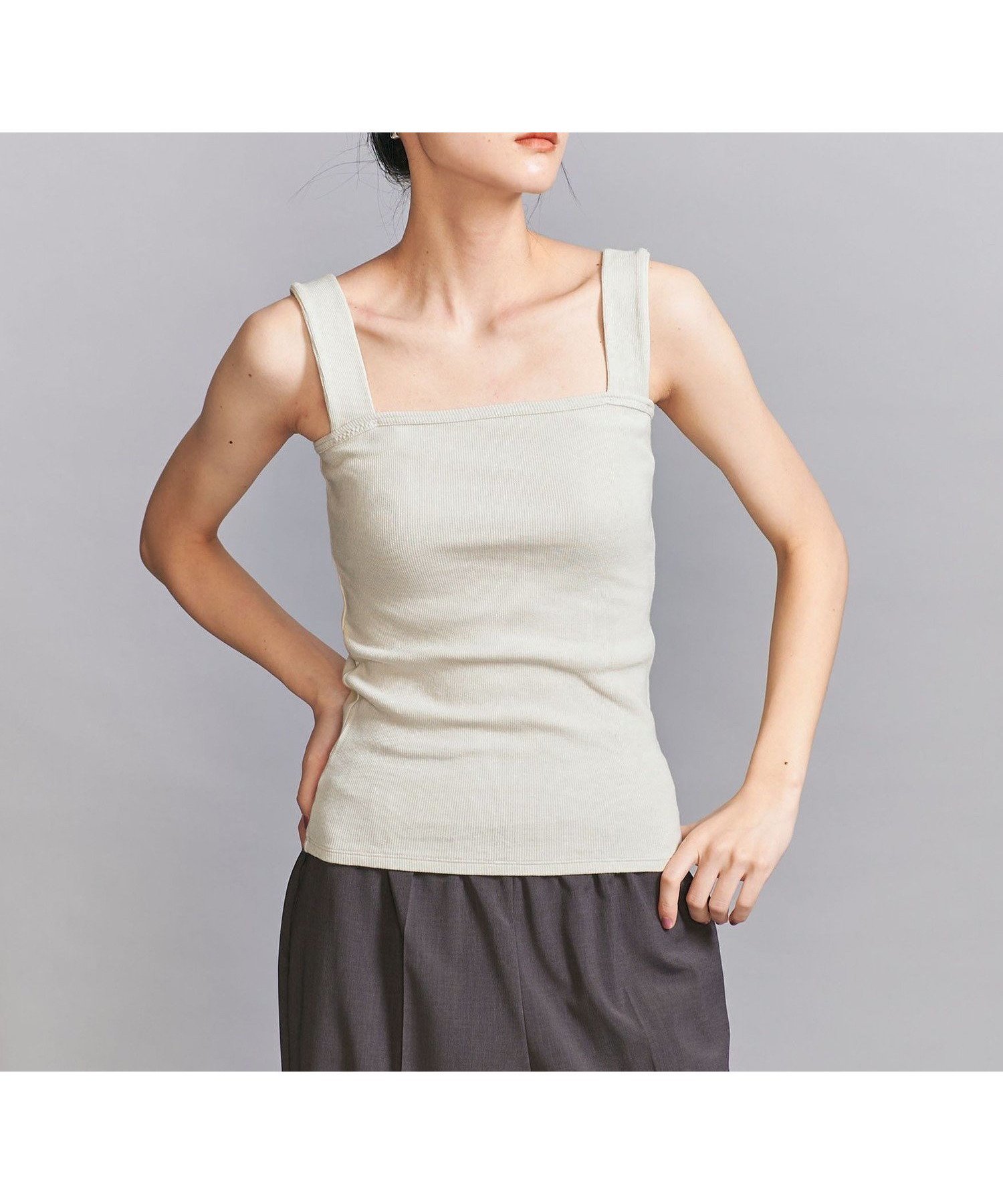 【ビューティ&ユース ユナイテッドアローズ/BEAUTY&YOUTH / UNITED ARROWS】のコットンブレンド ベア タンクトップ インテリア・キッズ・メンズ・レディースファッション・服の通販 founy(ファニー) 　ファッション　Fashion　レディースファッション　Fashion for Women　おすすめ　Recommended / Our Picks　インナー　Innerwear　シンプル　Simple, Minimal　タンク　Tank Top, Sleeveless Top　テレコ　Ribbed, Rib Stitch　デコルテ　Décolleté, Neckline　トレンド　Trend, Trending Now　フィット　Fit, Slim Fit　ベーシック　Basic, Essential　夏　Summer　定番　Standard, Basic Item　NATURAL|ID: prp329100004528711 ipo3291000000033459151