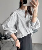 【その他のブランド/Other】の前後2way ボリューム 長袖 シャツ ブラウス グレー×オフホワイト|ID: prp329100004528717 ipo3291000000032021984