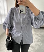 【その他のブランド/Other】の前後2way ボリューム 長袖 シャツ ブラウス ネイビー×オフホワイト|ID: prp329100004528717 ipo3291000000032021987