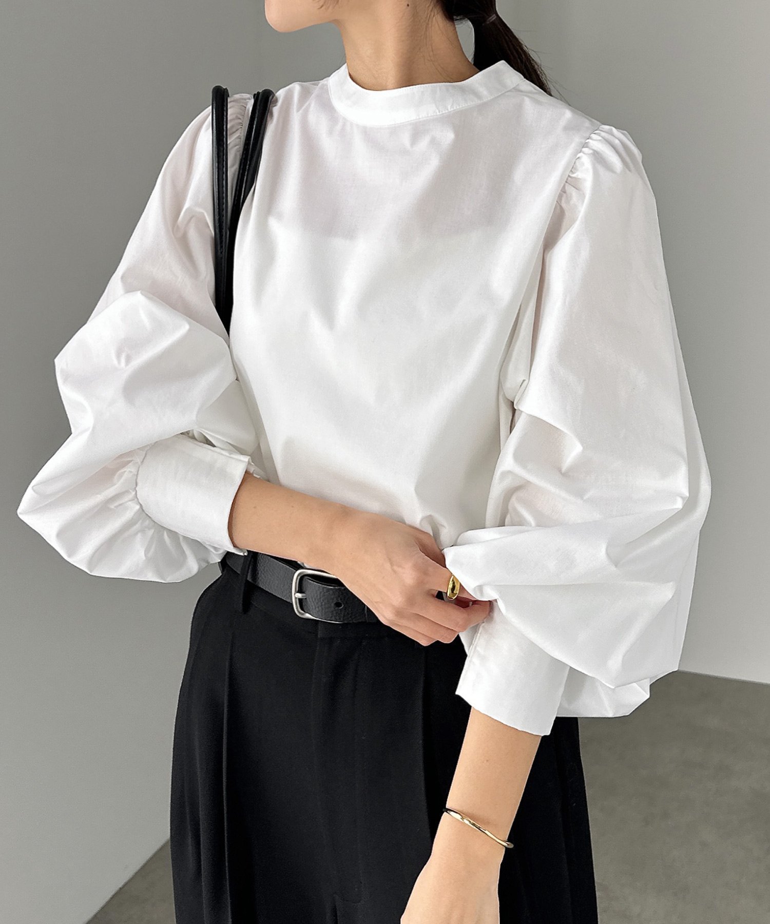 【アンドミー/andme】の前後2way ボリューム 長袖 シャツ ブラウス 人気、トレンドファッション・服の通販 founy(ファニー) 　ファッション　Fashion　レディースファッション　Fashion for Women　トップス・カットソー　Cut & Sew Tops　シャツ・ブラウス・オフィスカジュアル　Elegant Blouses & Button-Ups　おすすめ　Recommended / Our Picks　クラシカル　Classical, Vintage-Inspired　コンパクト　Compact, Small Size　サロペット　Overalls, Salopette　トレンド　Trend, Trending Now　ベスト　Vest, Waistcoat　ボトム　Bottoms, Lower Wear　長袖　Long Sleeve, Full Sleeve　 other-1|ID: prp329100004528717 ipo3291000000033652226