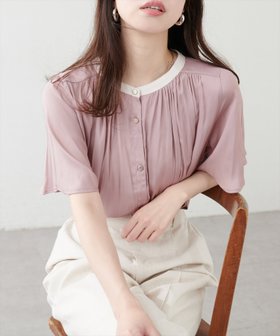 【ナチュラルクチュール/natural couture】のとろみサテンフレア袖ギャザーブラウス 人気、トレンドファッション・服の通販 founy(ファニー) ファッション Fashion レディースファッション Fashion for Women トップス・カットソー Cut & Sew Tops シャツ・ブラウス・オフィスカジュアル Elegant Blouses & Button-Ups 2025年 2025 2025春夏・S/S Spring/Summer 2025 SS25 とろみ Fluid, Flowy Fabric カーディガン Cardigan, Knitwear ギャザー Gathered, Ruffled サテン Satin, Glossy Fabric ジャケット Jacket, Outerwear デニム Denim, Jeans Material フェミニン Feminine, Girly フレア Flare, Flared ポケット Pocket, Pocket Detail マーメイド Mermaid, Fishtail Silhouette ロング Long, Long-Length |ID:prp329100004528722