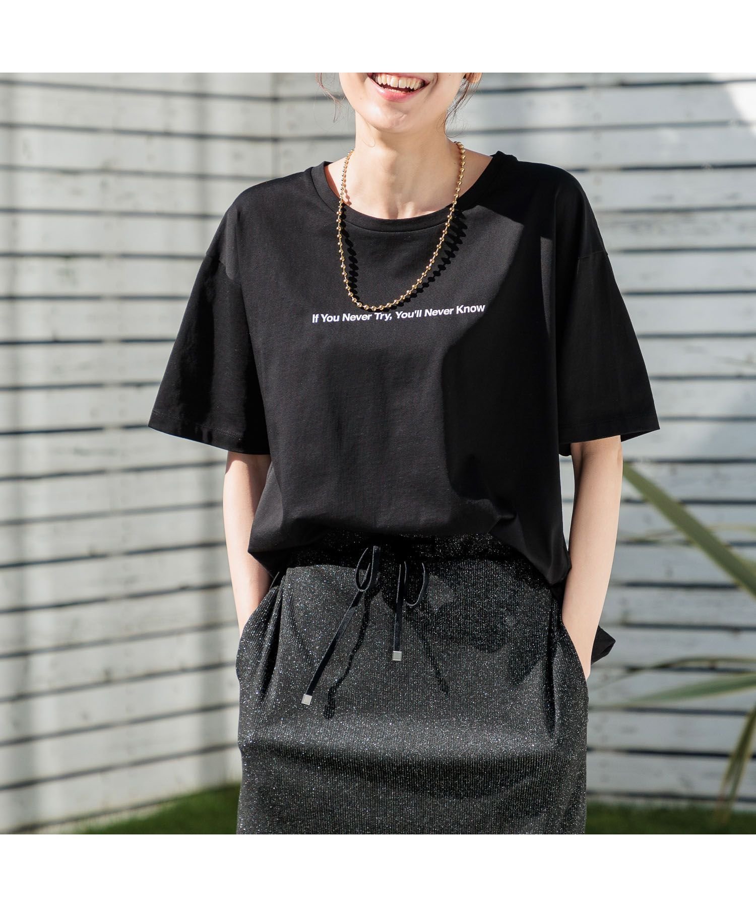 【グローバルワーク/GLOBAL WORK】のリッチクリーンプリントT/987156 インテリア・キッズ・メンズ・レディースファッション・服の通販 founy(ファニー) 　ファッション　Fashion　レディースファッション　Ladies' Fashion Online　インナー　Inner　シルク　Silk　スリット　Slit　人気　Popularity　抗菌　Antibacterial　ブラック/オフロゴ09|ID: prp329100004528725 ipo3291000000032578890