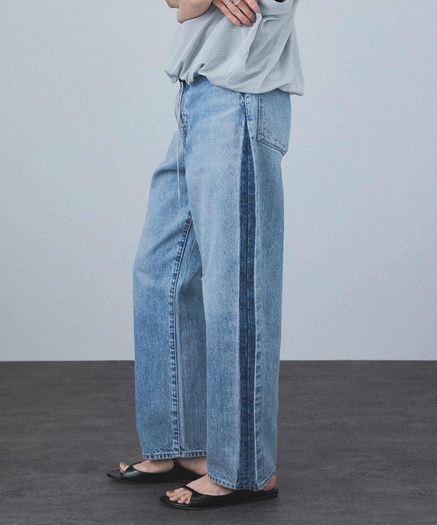 【サロン アダム エ ロペ/SALON adam et rope'】の【KURO for SALON(クロ)】別注OPTIMA SIDELINE インテリア・キッズ・メンズ・レディースファッション・服の通販 founy(ファニー) 　ファッション　Fashion　レディースファッション　Fashion for Women　ウォッシュ　Washed Finish　デニム　Denim, Jeans Material　モチーフ　Motif, Design Theme　別注　Limited Edition, Custom Order　定番　Standard, Basic Item　ブルー系(46)|ID: prp329100004528729 ipo3291000000033095503